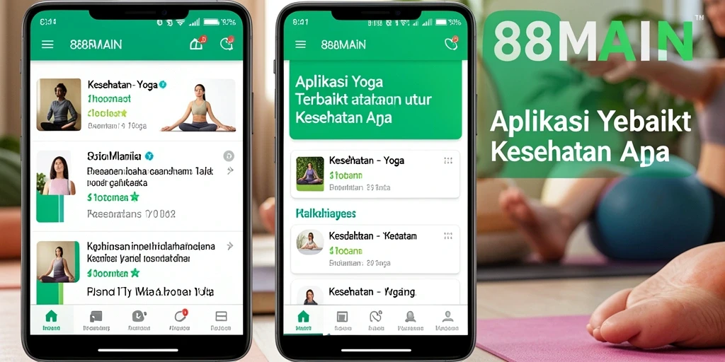 Tampilan antarmuka aplikasi Yoga 88MAIN yang menarik dan fungsional.