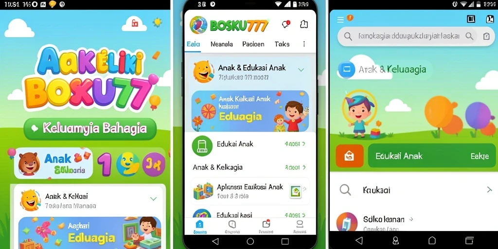 Antarmuka menarik dan interaktif untuk pembelajaran anak.