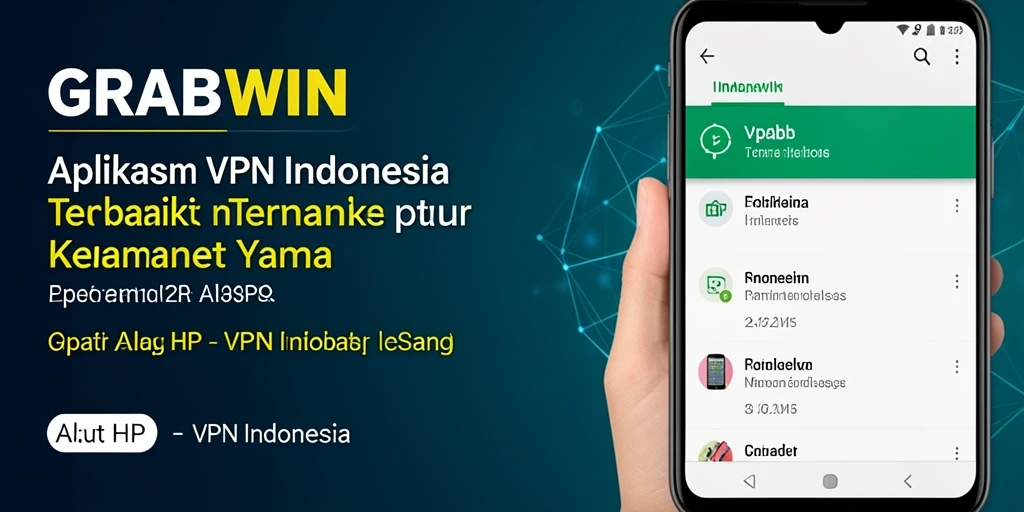 Tampilan antarmuka pengguna aplikasi GRABWIN untuk VPN Indonesia