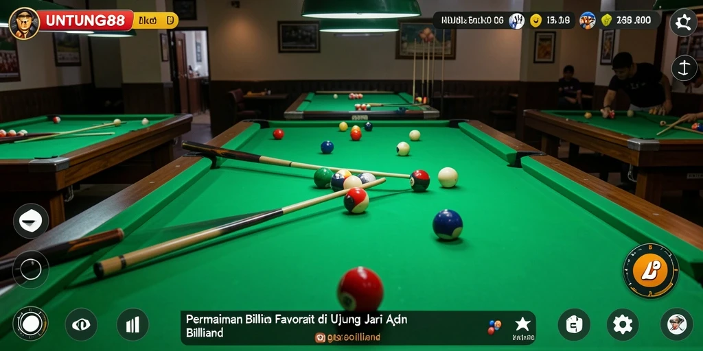 Tampilan antarmuka UTUNG88 yang menampilkan fungsi permainan Billiard.