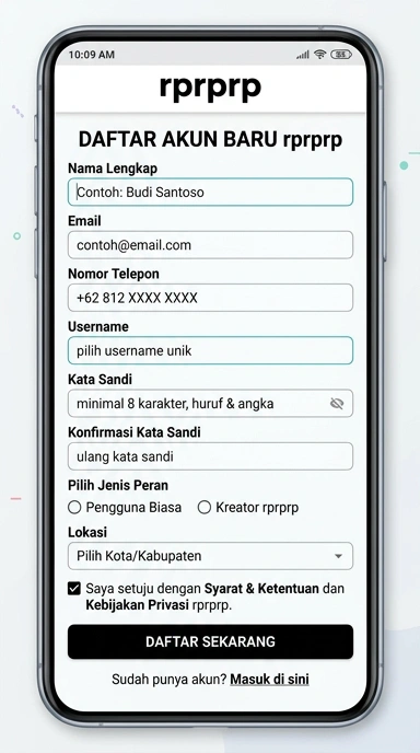 Daftar Akun Baru rprprp untuk Pengguna Indonesia